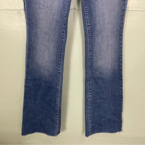 L’AGENCE Ruth High Rise Straight Leg in Cambridge Blue Women Sz 26 Raw Hem - Picture 5 of 11